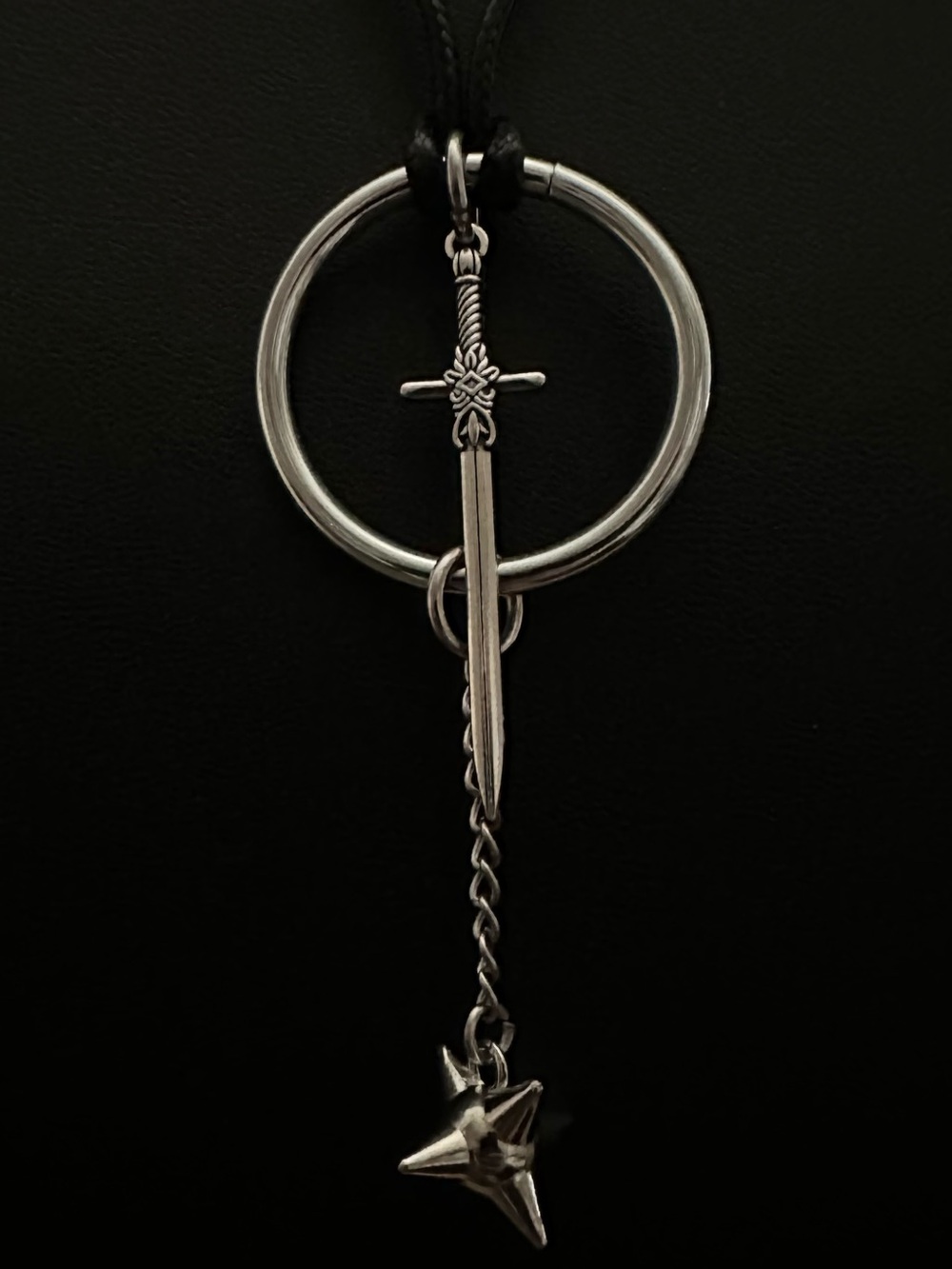 Sword and Flail O ring Necklace